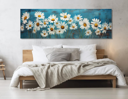 Daisy Canvas Print – White Daisy Painting Floral Wall Art | Ready to Hang