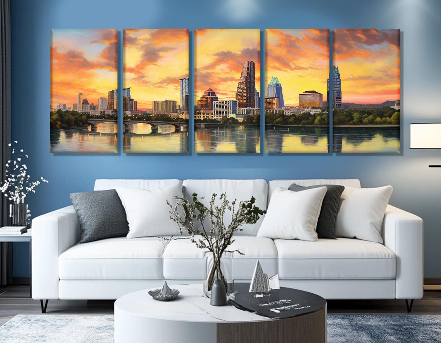 Austin Sunset Canvas Print – Large Abstract Austin Wall Art | Framed & Ready to Hang