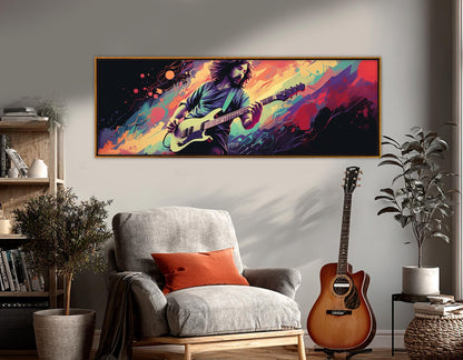 Pop Art Guitar Canvas - Abstract Guitar Painting | Framed Ready to Hang Wall Art