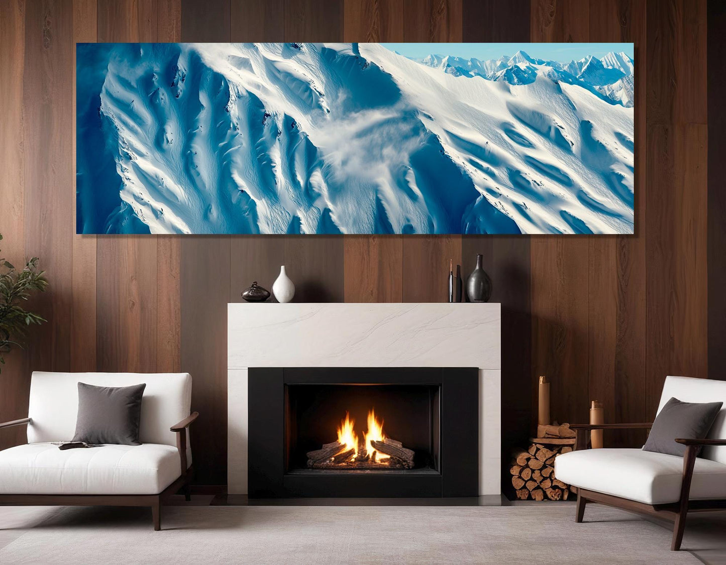 Mountain Canvas Print – Abstract Winter Wall Art | Framed Cotton Canvas, Ready to Hang