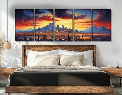 Phoenix Sunset Canvas Print - Gallery Wrapped Art | Abstract Cityscape Wall Decor