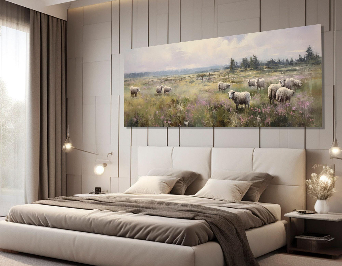Sheep in Meadow Canvas – Anton Mauve Painting | Framed Canvas Print, Ready to Hang