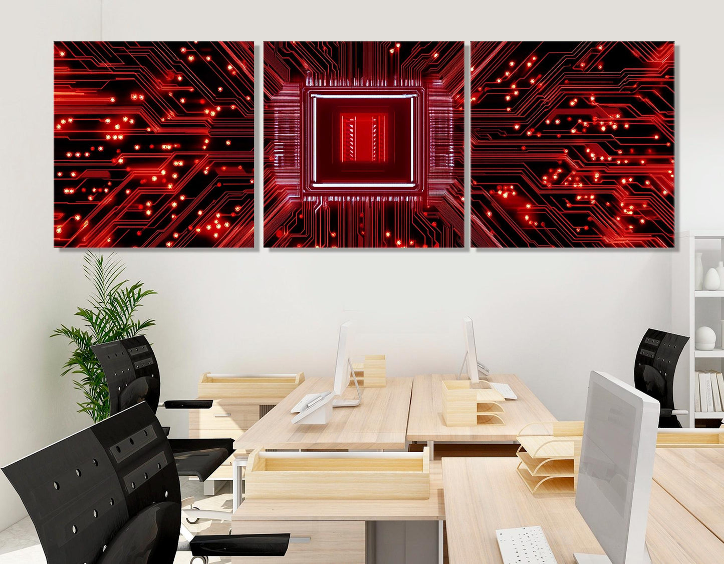Technology Wall Art – Microchip Canvas Print | Minimalist Tech Art on Cotton Canvas