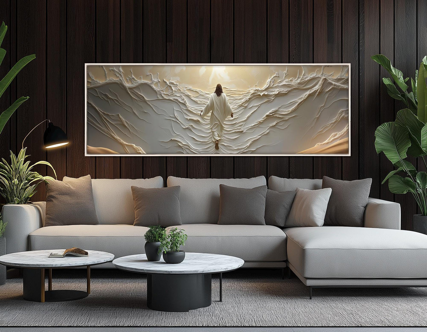 Jesus Walking on Water Canvas | Religious Wall Art - Christian Bedroom Painting