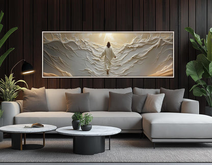 Jesus Walking on Water Canvas | Religious Wall Art - Christian Bedroom Painting