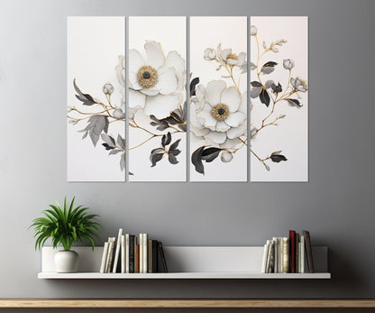 Minimalist Flower Canvas - Floral Wall Decor | Framed Canvas Print Ready to Hang
