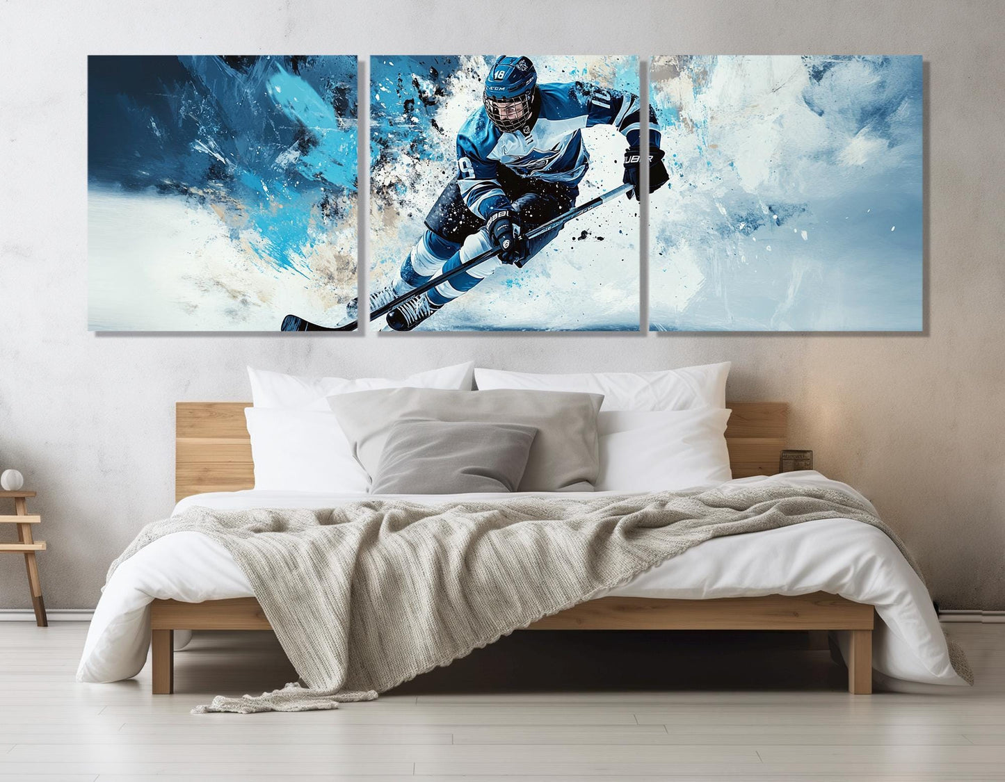 Ice Hockey Canvas Print - Framed, Ready to Hang | Sports Bar Wall Art Decor