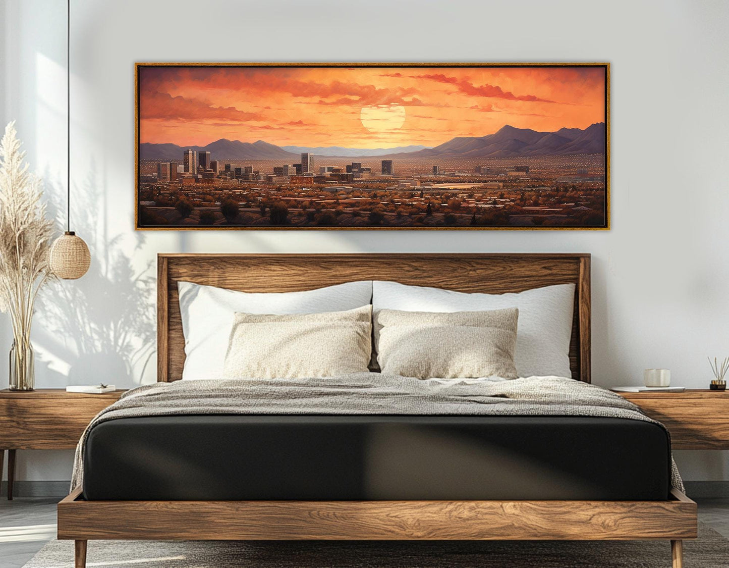 Albuquerque Wall Art – Abstract City Art Canvas Print | Framed & Ready to Hang