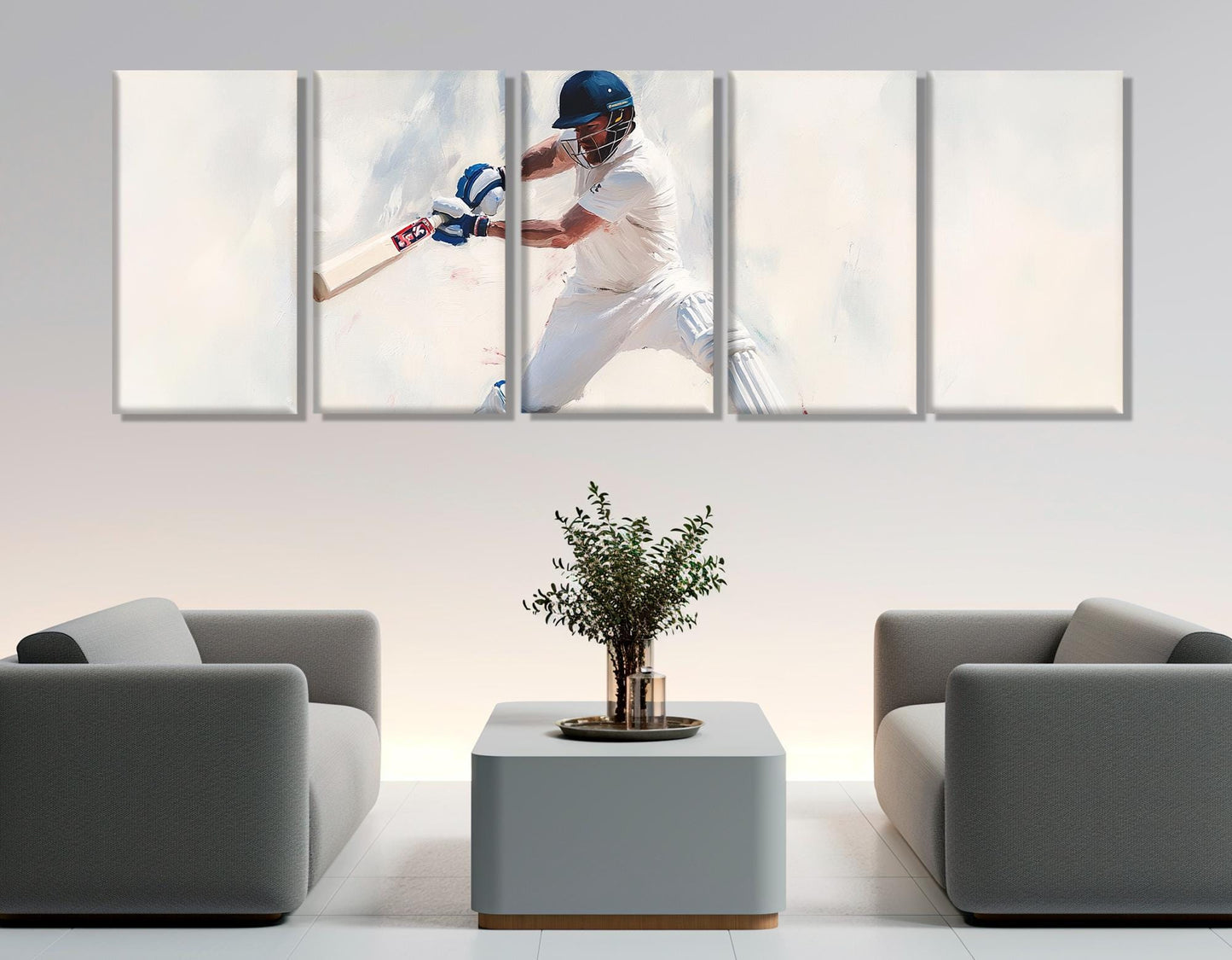 Cricket Wall Art – Impressionist Cricket Canvas Print | Framed Floating Frame Ready to Hang