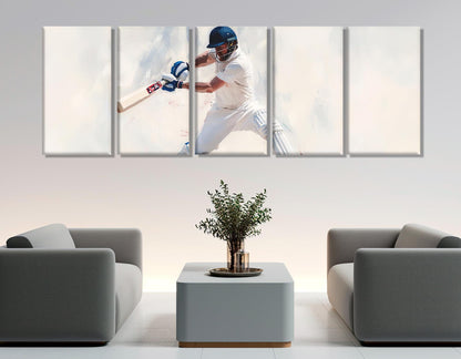 Cricket Wall Art – Impressionist Cricket Canvas Print | Framed Floating Frame Ready to Hang