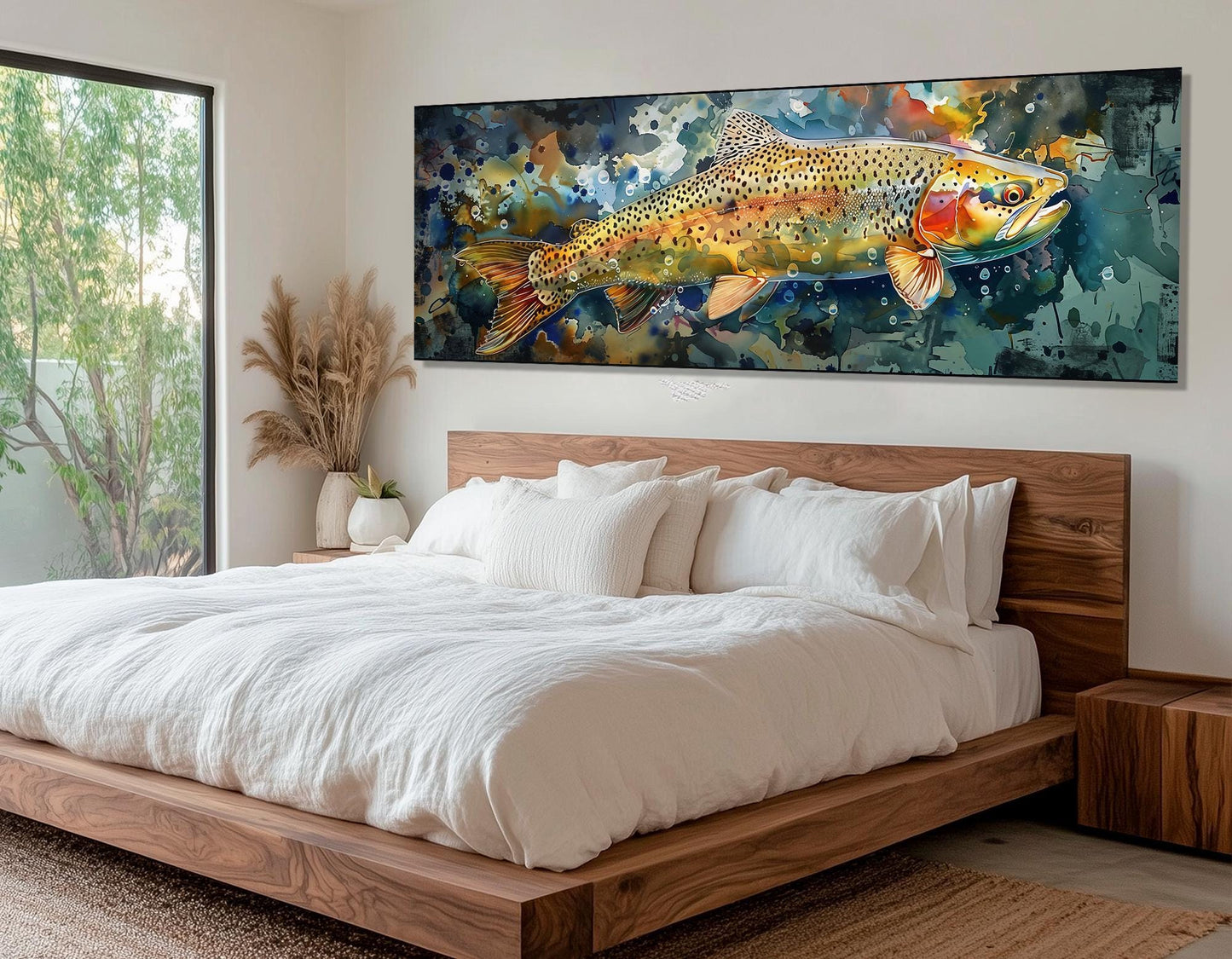 Rainbow Trout Canvas Print – Framed Fishing Wall Art, Gallery Wrapped Cotton Canvas