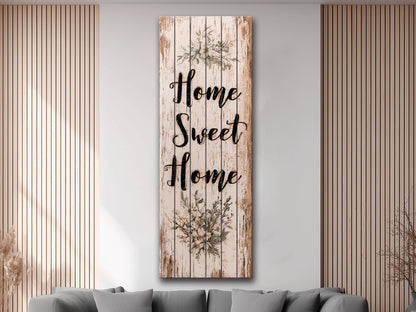 Rustic Wood Wall Art – Home Sweet Home Sign | Natural Linden Wood Plank Print