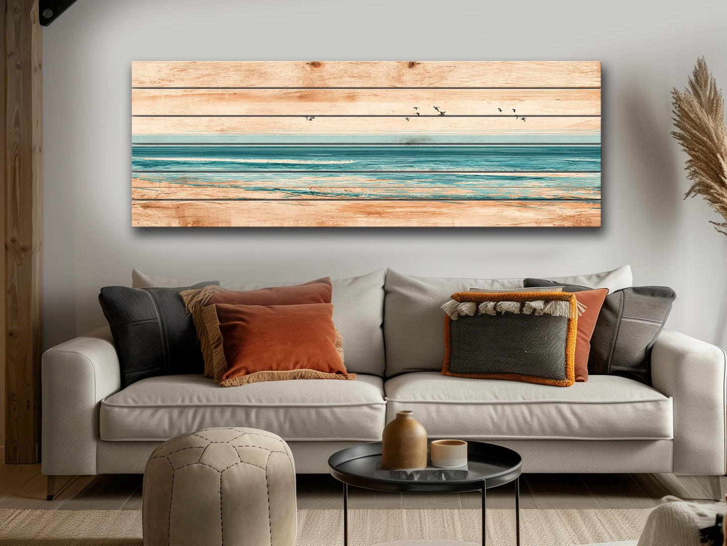 Coastal Wall Art – Pelican Art Print on UV Printed Wood for Beach House Decor