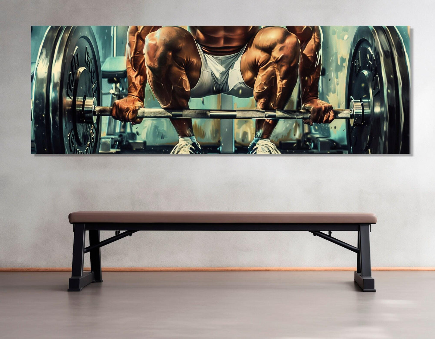 Weightlifting Canvas Print – Large Gym Wall Decor | Abstract Fitness Painting Ready To Hang