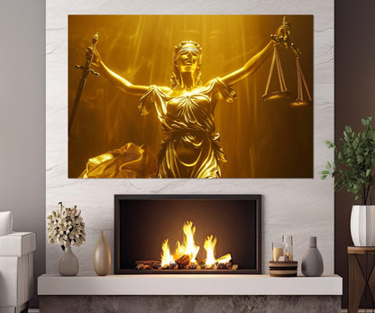 Lady Justice Canvas Print, Justice Wall Art, Lawyer Gift, Attorney Gift, Lawyer Office Wall Decor, Judge Gift, Framed and Ready to Hang