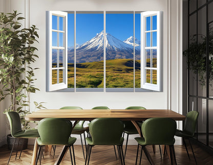 Kamchatka Wall Art – Open Window Volcano Canvas Print | Framed, Ready to Hang