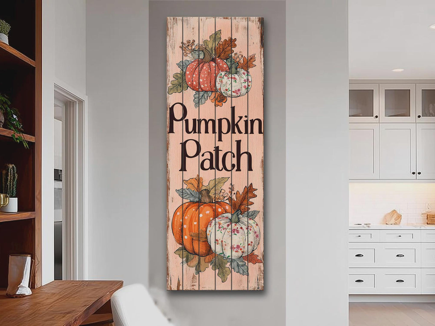 Pumpkin Patch Sign – Rustic Wood Art | Farmhouse Autumn Wall Decor, Cozy Fall Home