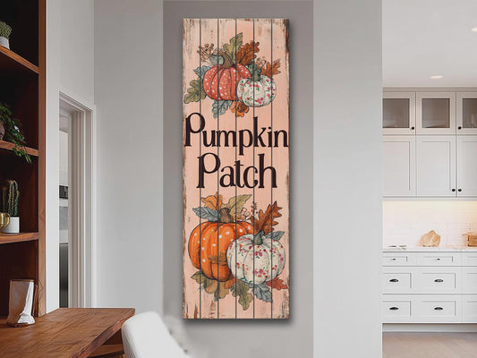 Pumpkin Patch Sign – Rustic Wood Art | Farmhouse Autumn Wall Decor, Cozy Fall Home