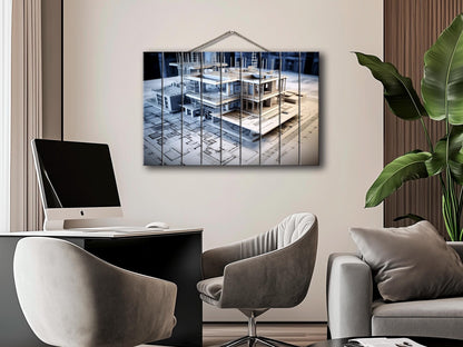 Architect Wood Print – Modern Architect Art | Natural Wood Wall Art Decor