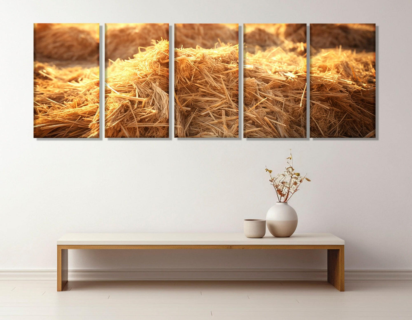 Large Haystack Canvas Print - Farmhouse Wall Art | Framed & Ready to Hang