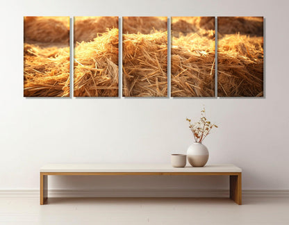 Large Haystack Canvas Print - Farmhouse Wall Art | Framed & Ready to Hang