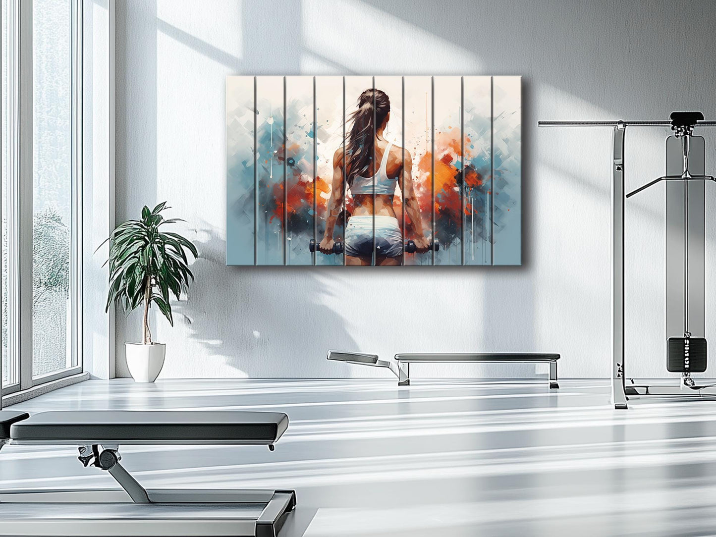 Women Workout Motivation Wooden Fitness Print – Natural Wood Wall Art, Gym Decor