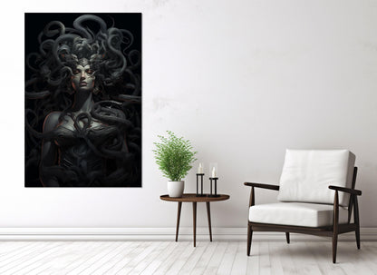 Medusa Canvas Print – Mythology Wall Art | Framed, Ready to Hang, High Quality
