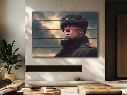 Georgy Zhukov WW2 Print on Wood