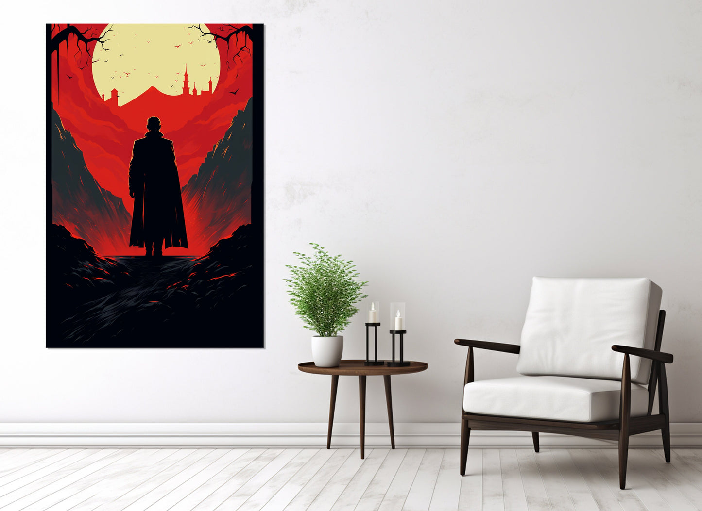Gothic Canvas Print – Dracula Painting on Cotton Canvas with Framed Wall Art