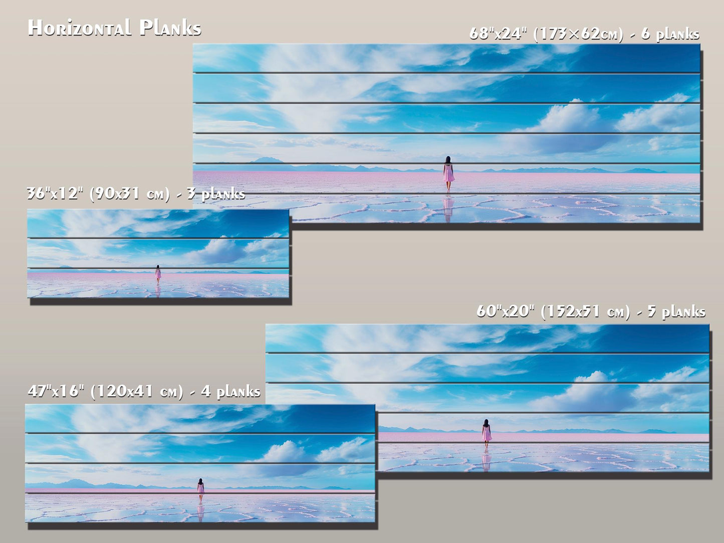 Salar de Uyuni Wood Art – Bolivia Wall Decor | Large Rustic Wood Wall Art
