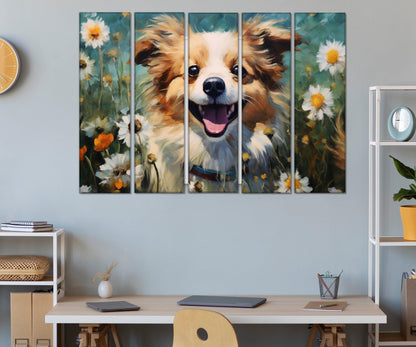 Puppy Canvas Print - Cute Puppy Painting on High Quality Cotton Canvas | Ready to Hang