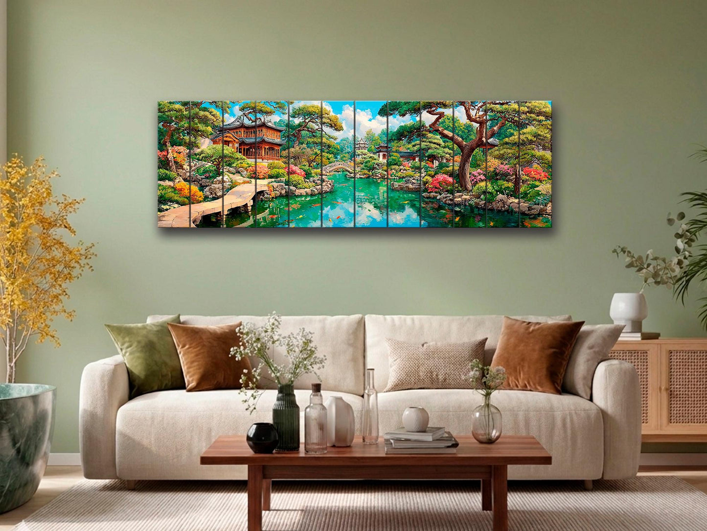 Chinese Garden Wood Wall Art, Yuyuan Pagoda Print on Real Wood