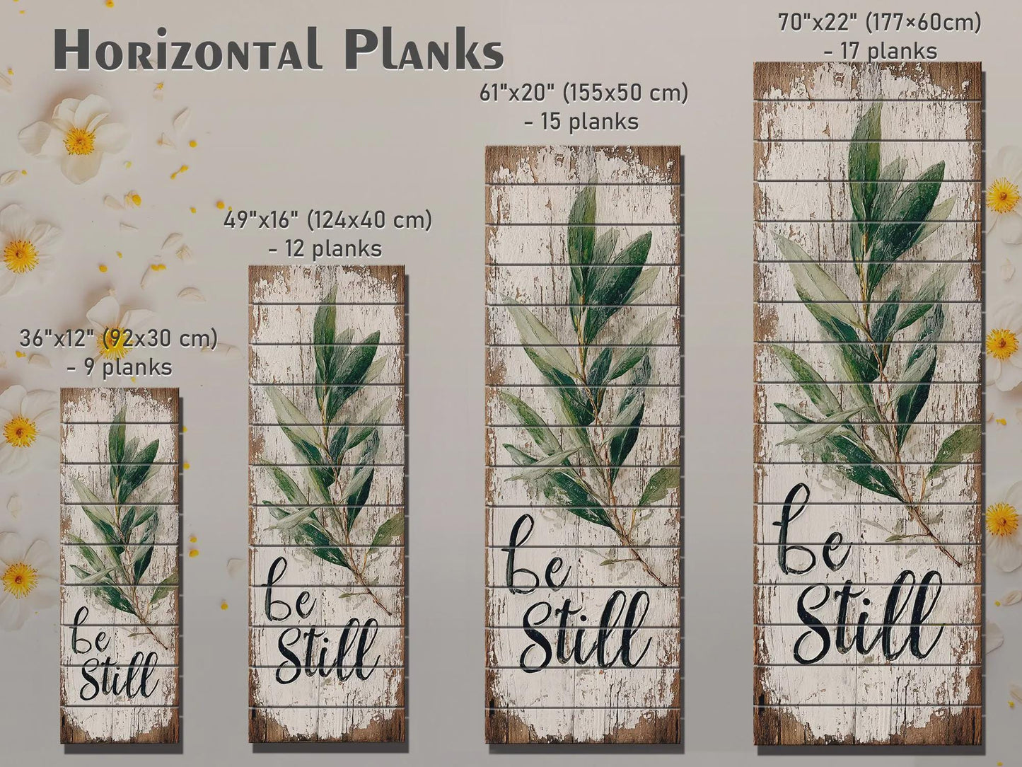 Rustic Wood Wall Art – Be Still Scripture Quote on Natural Wood Print