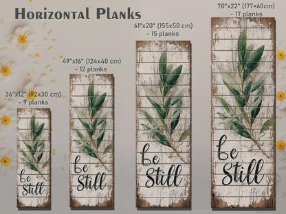 Rustic Wood Wall Art – Be Still Scripture Quote on Natural Wood Print