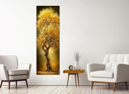 Golden Tree Canvas Print, Golden Tree Art, Modern Rustic Wall Decor, Framed & Ready to Hang