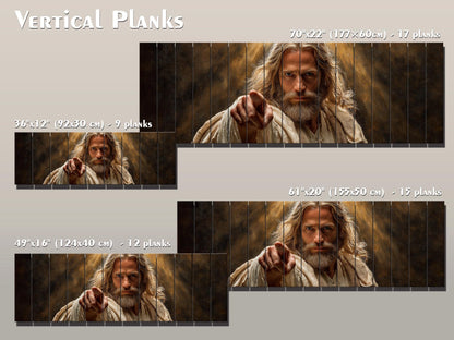 Jesus Christ Wall Art – Religious Wood Print | Golden Light Artwork on Planks