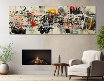 Abstract Graffiti Canvas Art – Large Vibrant Street Art on Cotton Canvas Print