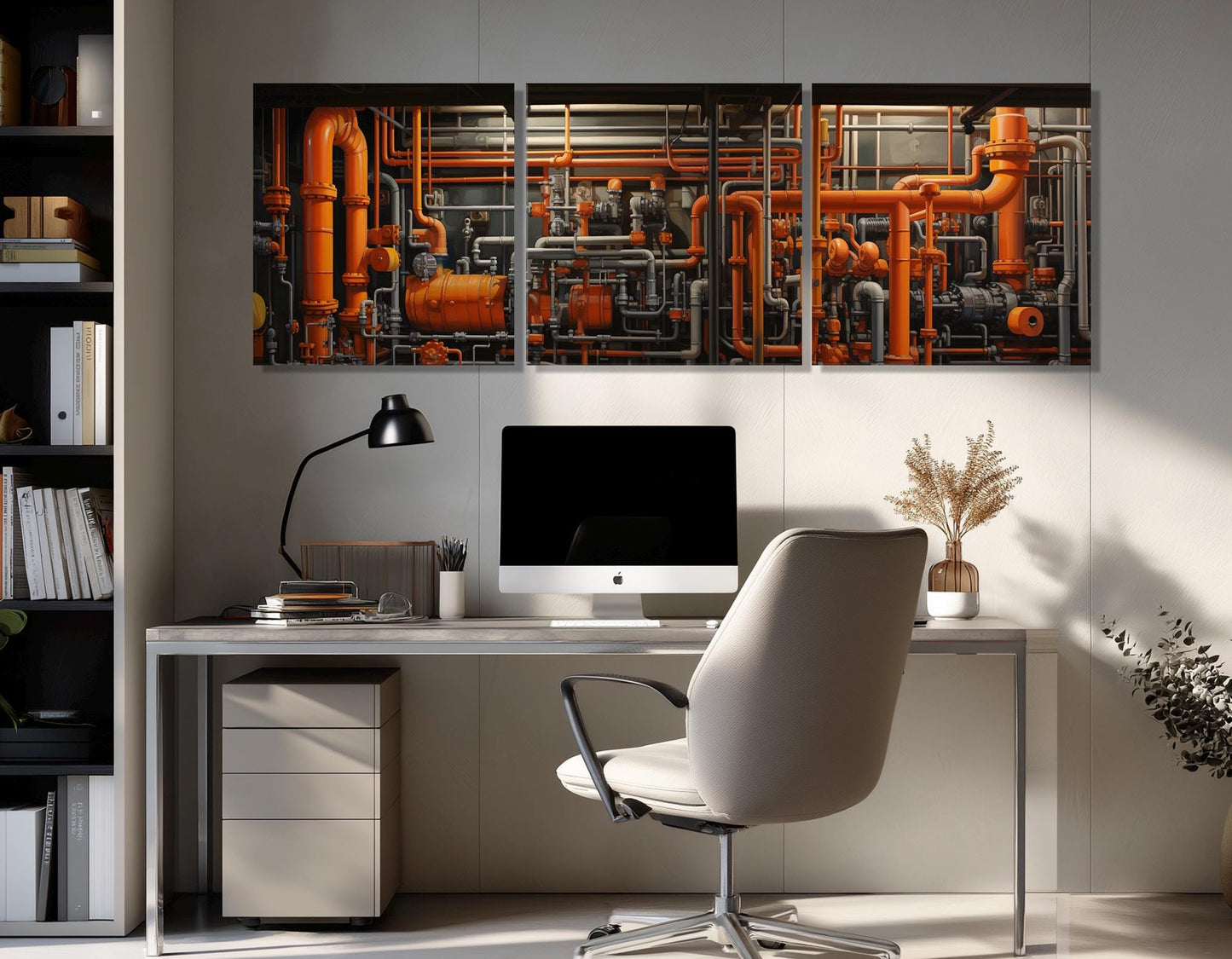 Industrial Wall Art – Abstract Factory Canvas Print | Framed & Ready to Hang