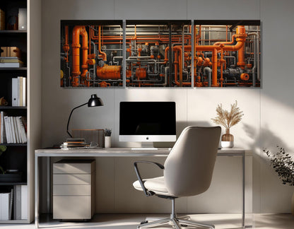 Industrial Wall Art – Abstract Factory Canvas Print | Framed & Ready to Hang