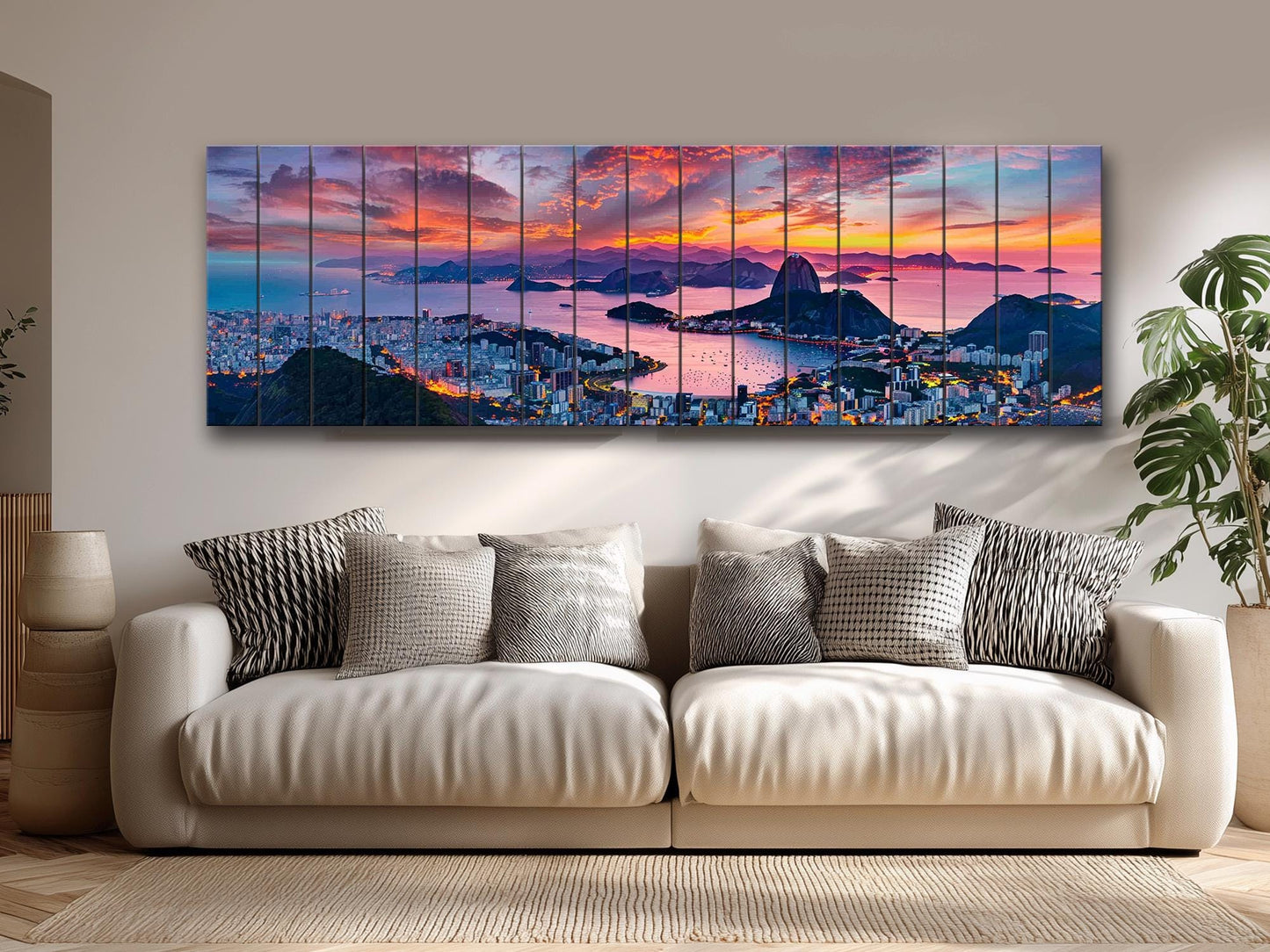 Rio De Janeiro Wall Art – Natural Wood Print, City Skyline Artwork, Ready to Hang