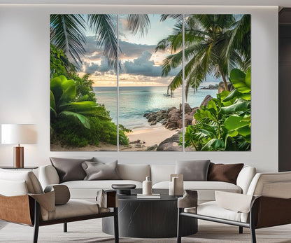 Tropical Canvas Print, Palm Trees Print, Tropical Wall Decor, Palms Painting, Tropical Wall Art, Green Wall Decor, Framed and Ready to Hang