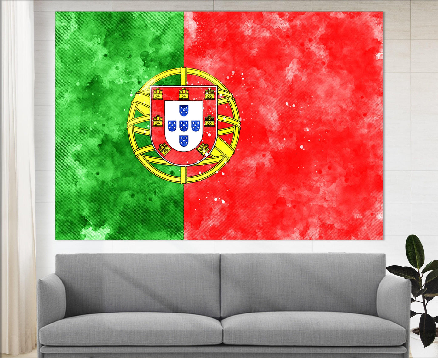 Portugal Flag Canvas Print - Framed Cotton Canvas Art | Ready to Hang Wall Decor
