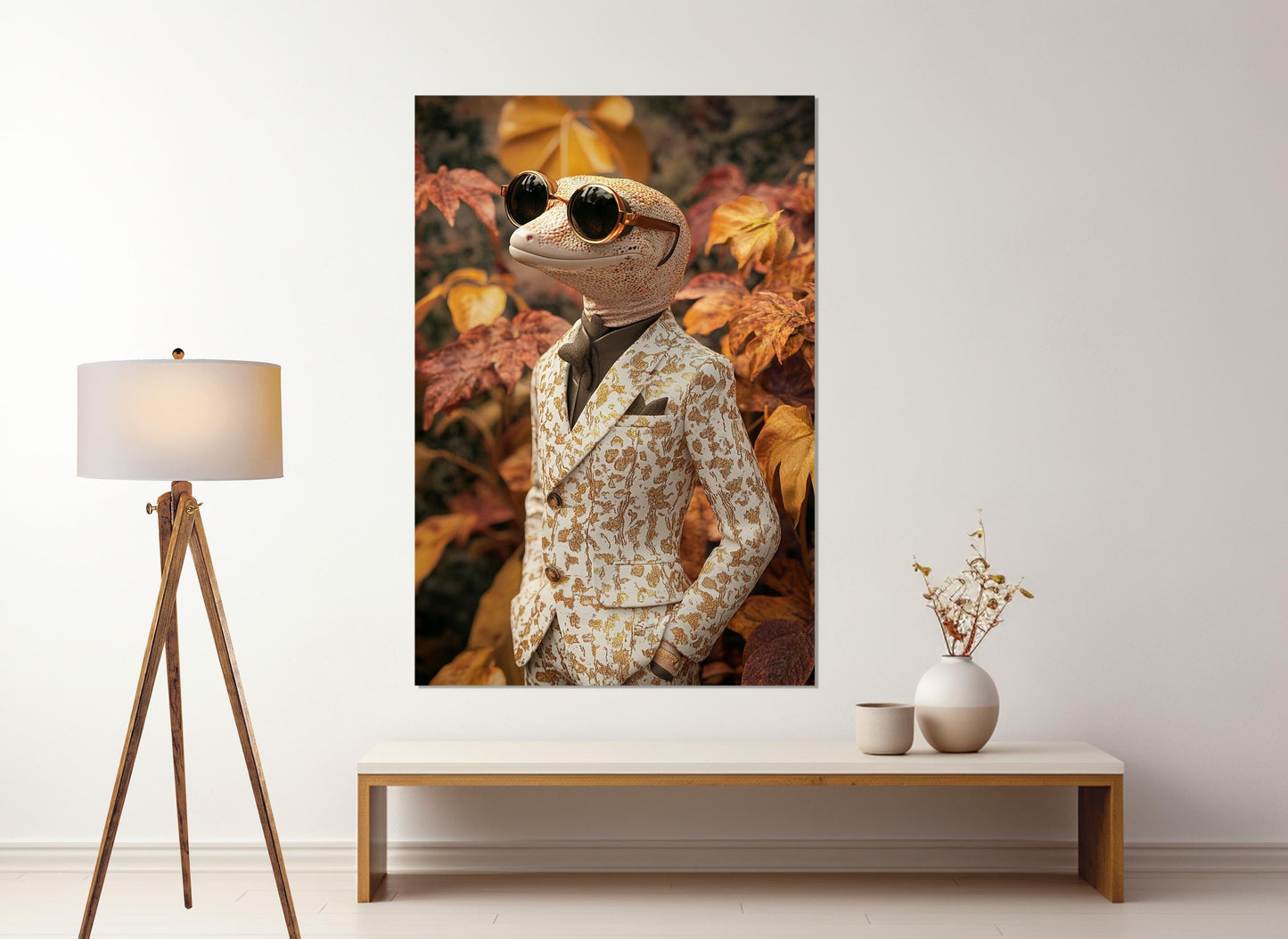Gecko Canvas Print - Funny Wall Art | Quirky Home Decor, Party Wall Decor, Ready to Hang