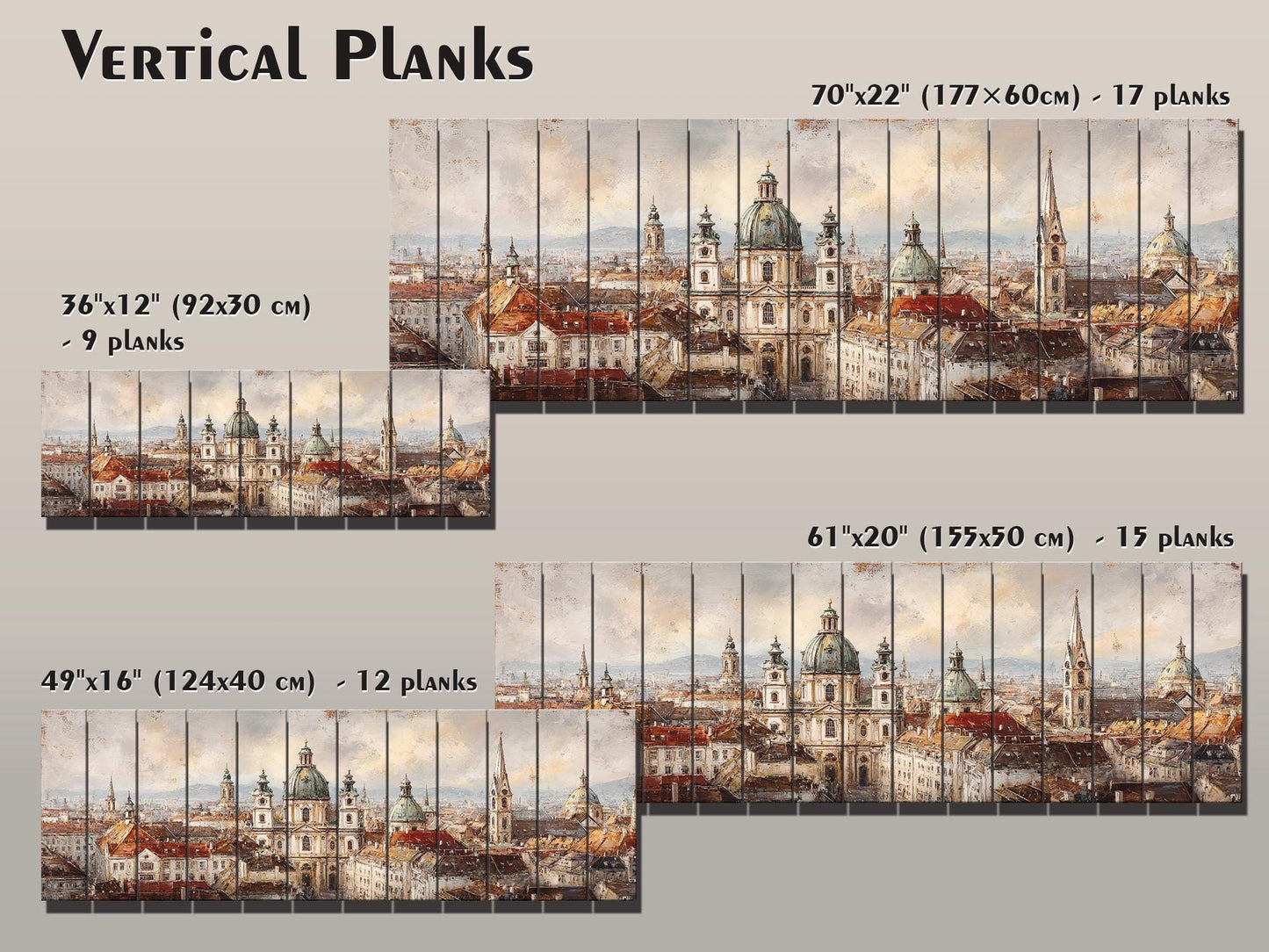 Vienna Wood Print – Rustic Wall Art Featuring St. Stephen’s Cathedral on Distressed Wood Panel
