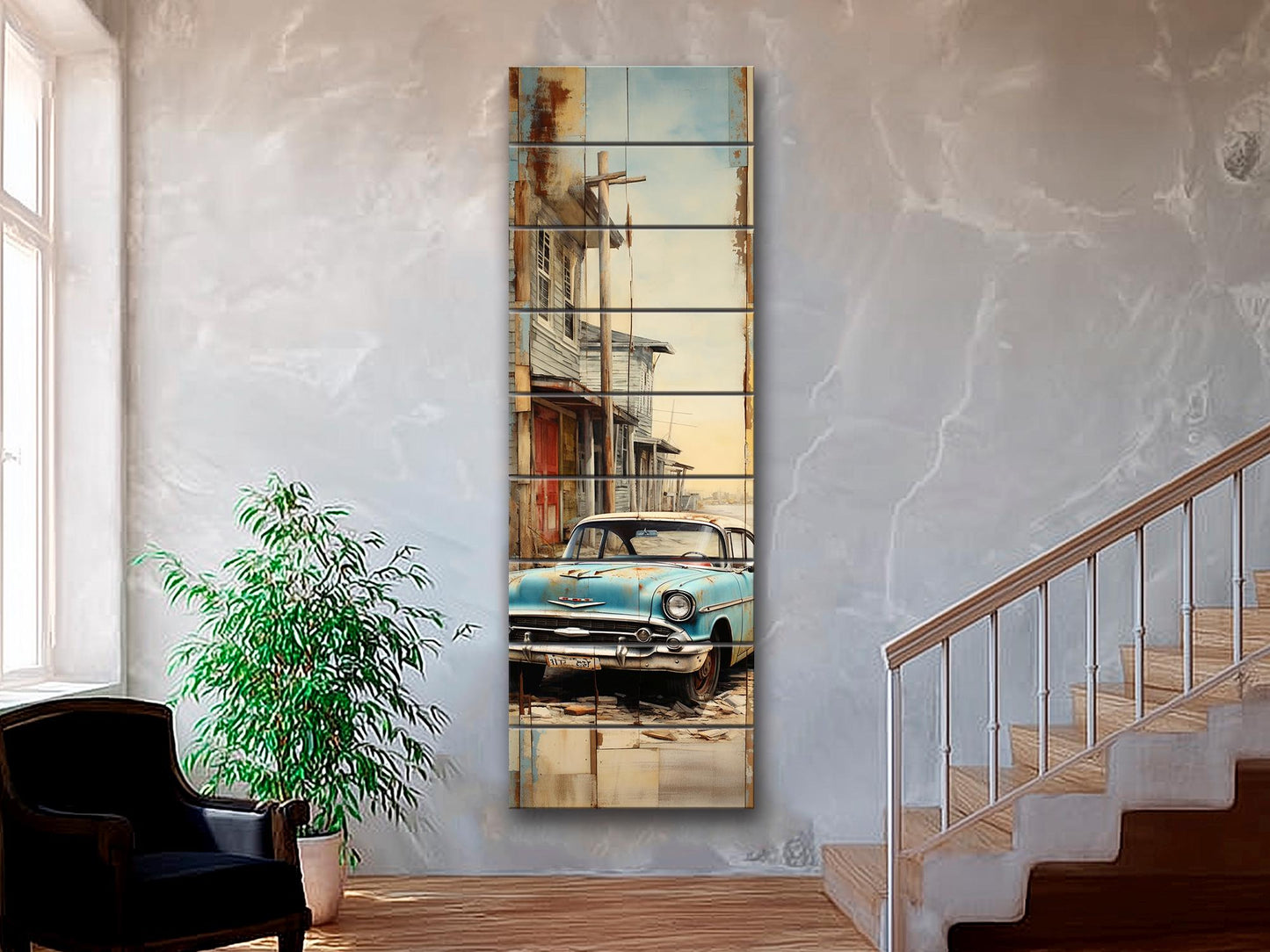 Vintage Cuba Print - Rustic Wood Wall Art on Natural Wooden Planks, Ready to Hang