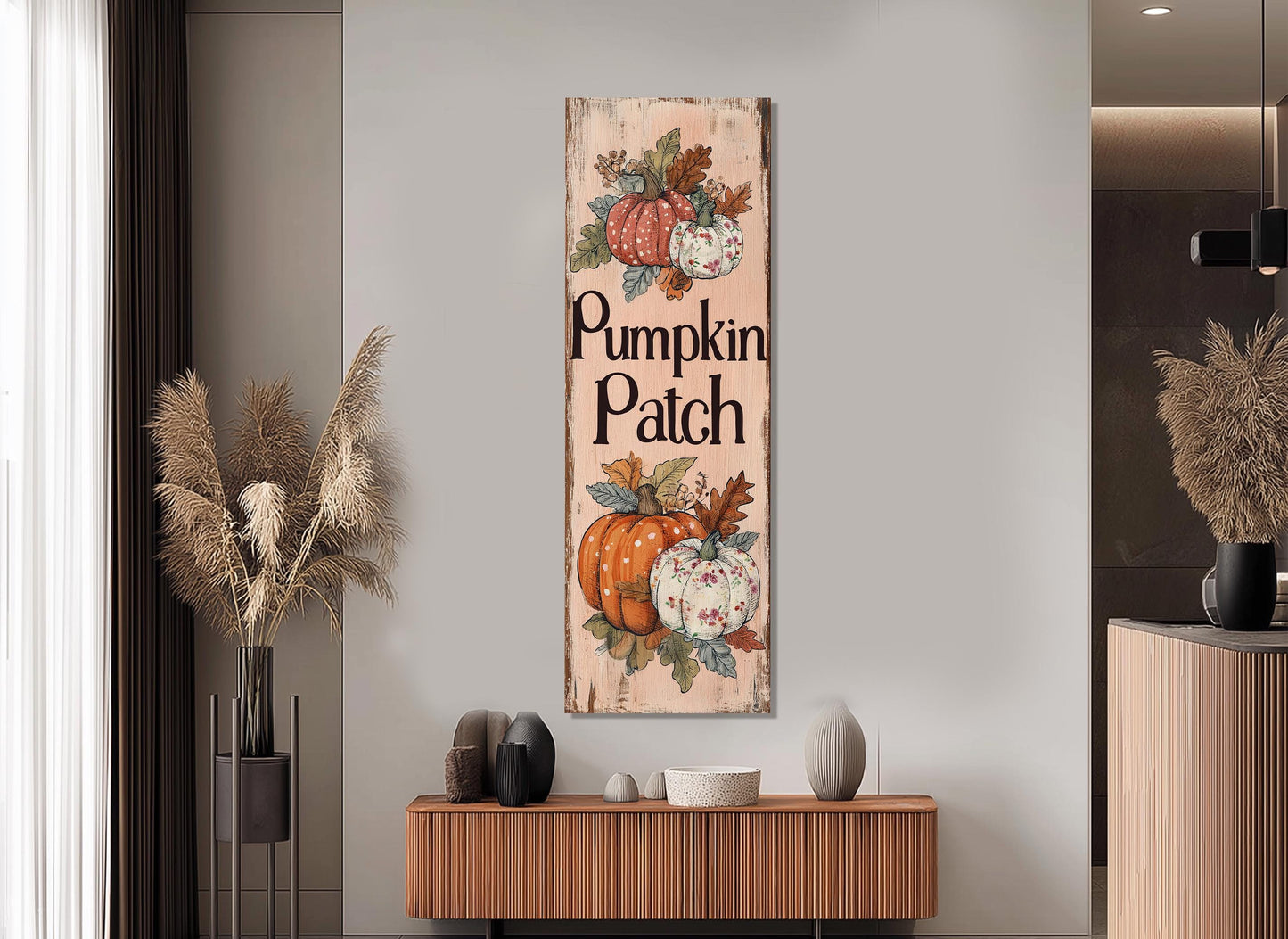 Pumpkin Patch Canvas Print – Rustic Fall Wall Art | Framed & Ready to Hang