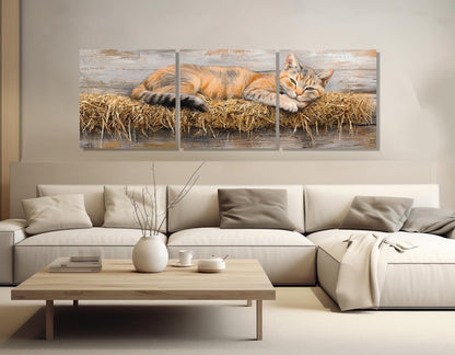 Farm Cat Canvas Print - Red Cat Wall Art | Rustic Cabin Decor | Ready to Hang