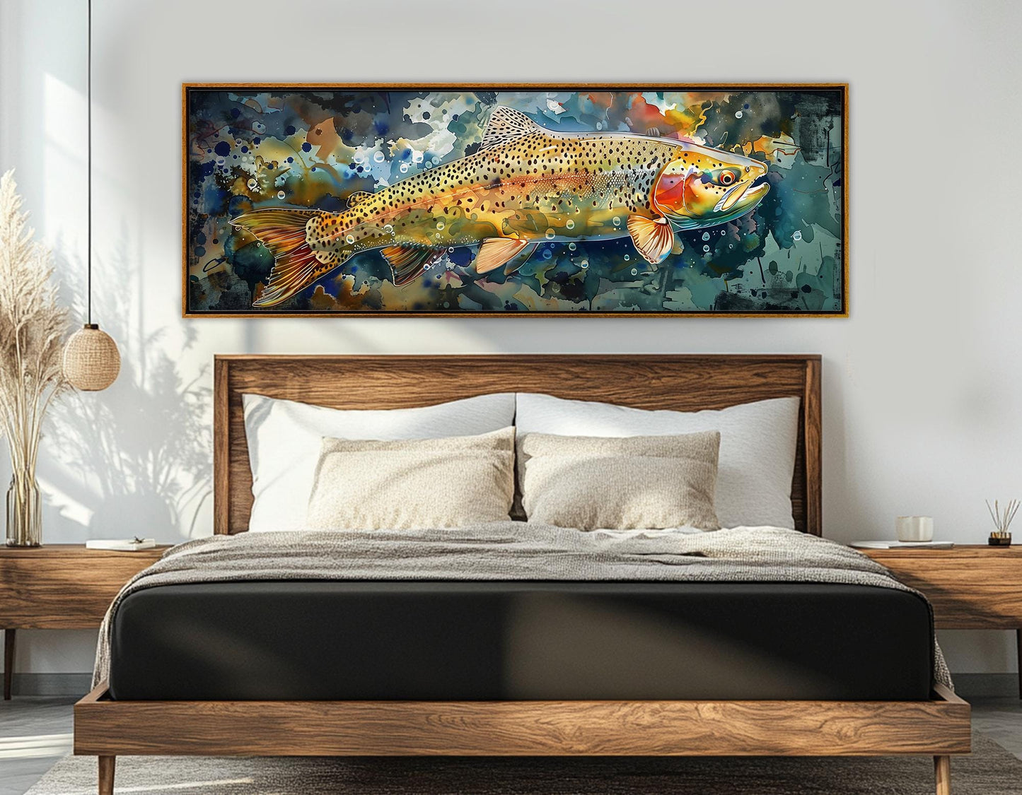 Rainbow Trout Canvas Print – Framed Fishing Wall Art, Gallery Wrapped Cotton Canvas