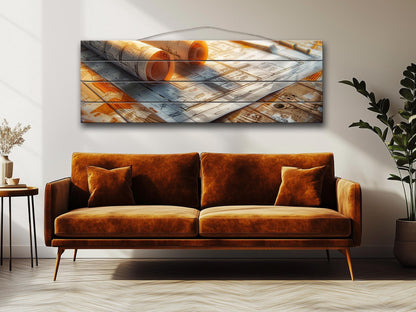 Wooden Wall Art – Natural Wood Print | Contemporary Architecture Print Decor