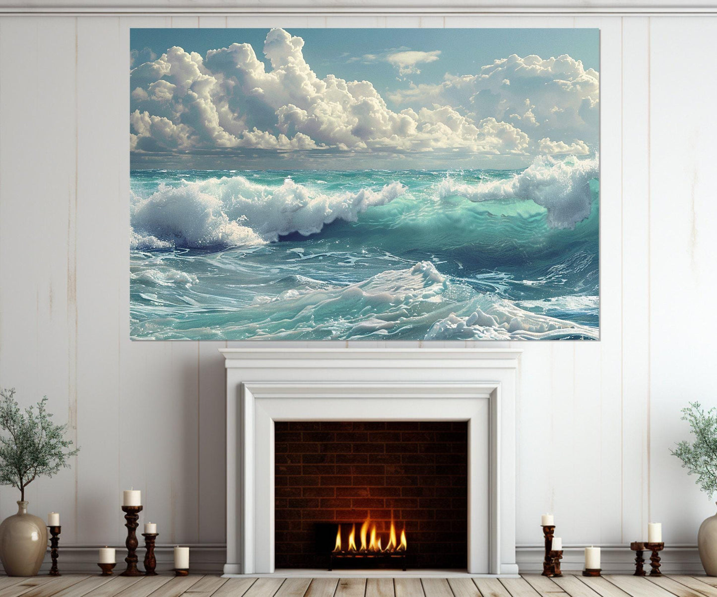 Ocean Canvas Art - Sea Waves Print | Gallery Wrapped Canvas, Ready to Hang
